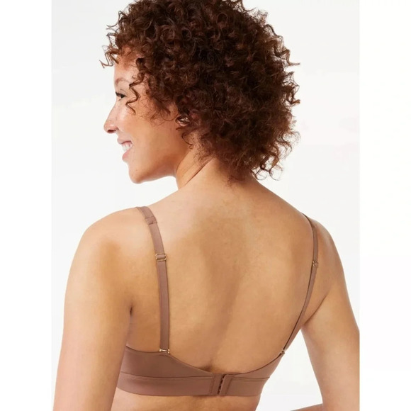 Joyspun Womens Unlined Soft Brushed Plunge Bralette Size Xl Moroccan Brown - Picture 2 of 8